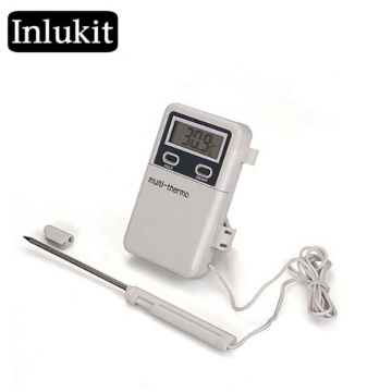 Digital Thermometer with External Probe and 93cm Wire: Adjustable Temperature Alarm