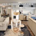 Cat Tree House Indoor Luxury Eco-Friendly Wooden Tower Scratcher Modern Climbing Condo Comfortable Sleeping Christmas Carton
