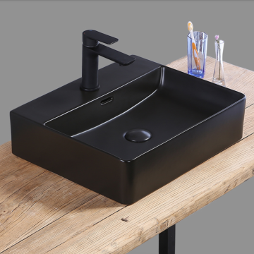 High Grade Matte Black Ceramic Above Counter Basin Sink