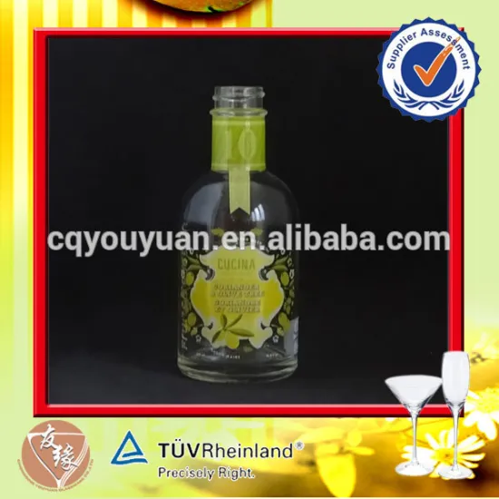 Refillable hand sanitizer small round glass bottle 200 ml