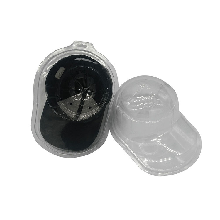 Clear football cap display case clamshell packaging