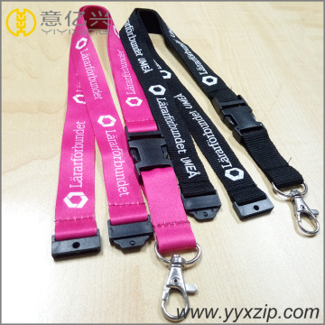 Diy logo detachable plastic buckle smooth lanyard