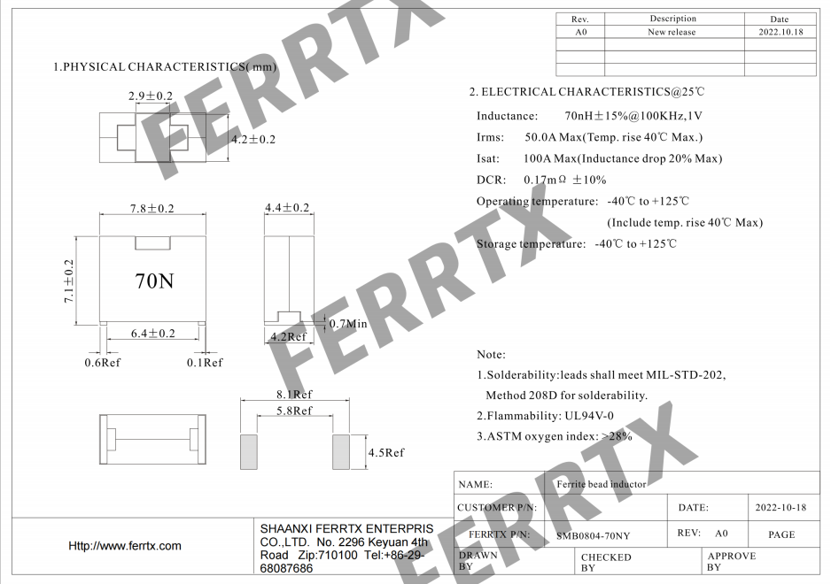 Power Bead Inductor SMB0804