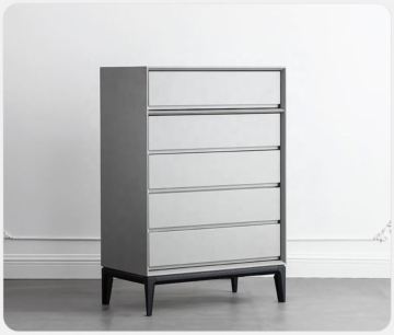 Gray Freestanding Drawer Living Room Cabinet with Concealed Handle