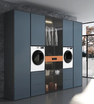 Functional washing machine cabinet system