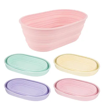 4-Piece Collapsible Silicone Dough Fermentation Bowls for Sourdough and Bread Proofing - 10 Inch Baking Bowls