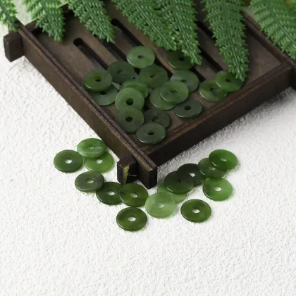 High Quality Hetian Jade Copper coin shape Cut