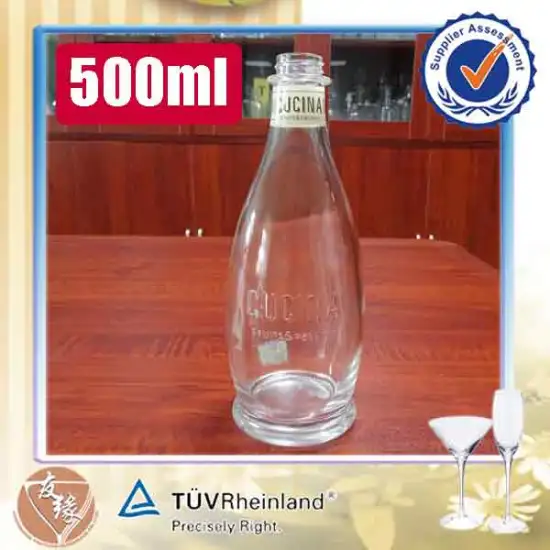 Hot selling 500ml liquid soap screw top custom glass bottle