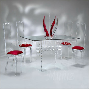 Factory directly sale elegant acrylic dining table and chairs