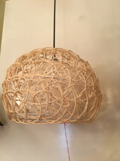 Bamboo and rattan semicircular chandelier
