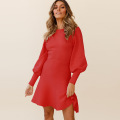 Women's Mock Neck Ribbed Sweater Dress