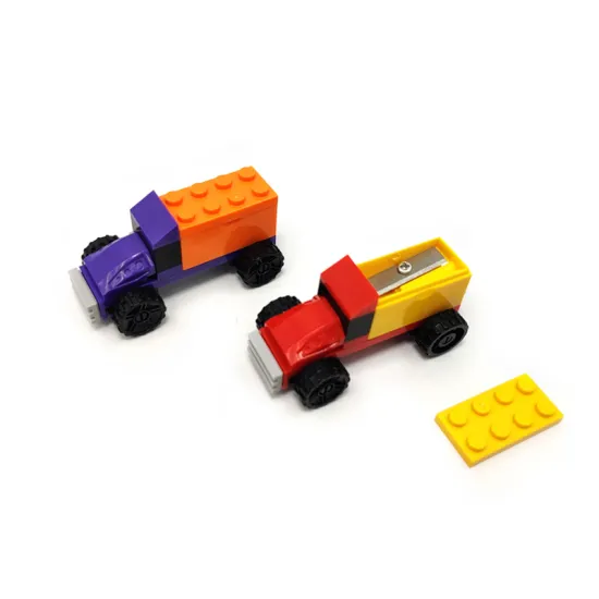 24-Piece Building Block Mini Space Truck Pencil Sharpeners - Guangdong Stationery Items & Vehicle Toys for School Gifts