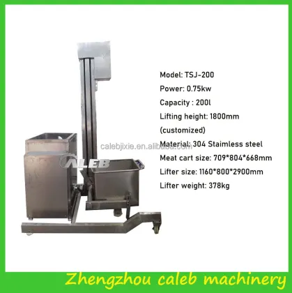 Industrial Meat Cart: 200L Meat Trolley Lifter, Meat Lifter, Bucket Lift, and Elevator Solutions