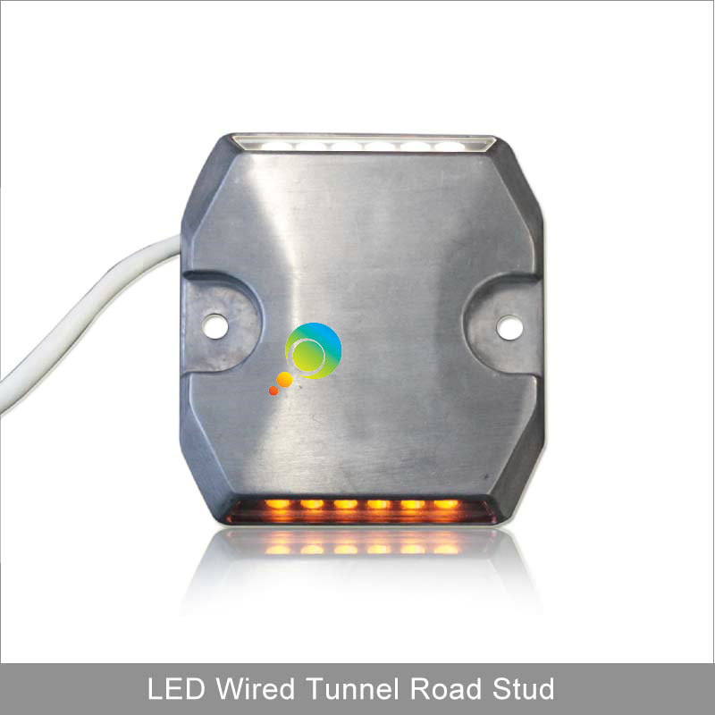 wired aluminum road stud