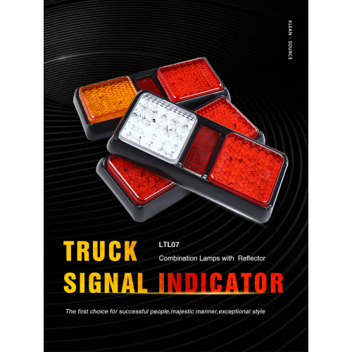 12 વી અને 24 વી ઇએમકે 80 મીમી ચોરસ એલઇડી રીઅર લાઇટ પૂંછડી અને ટ્રેઇલર સેમી ટ્રક માટે રિફ્લેક્ટર સાથે સૂચકને મંજૂરી આપી