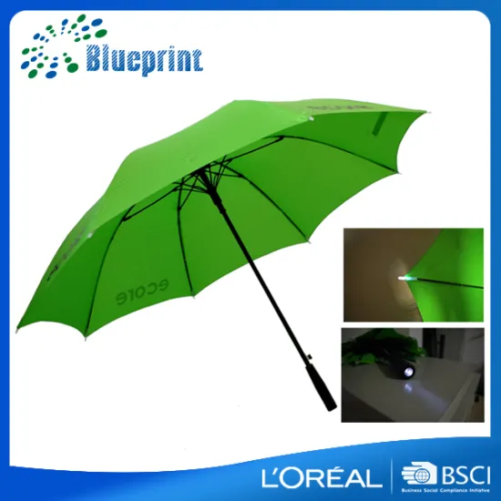 Fresh 30 " light auto golf reinforce windproof led light umbrella