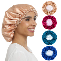 Silk Satin Sleep Hair Bonnet สำหรับผมหยิก