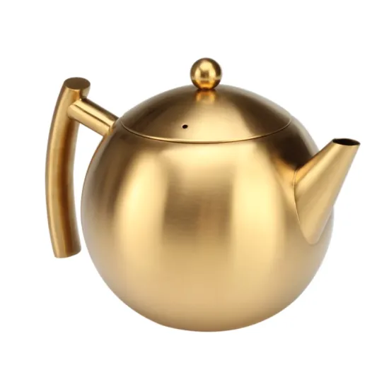 Flat-bottomed stainless steel teapot