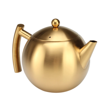 Flat-bottomed stainless steel teapot