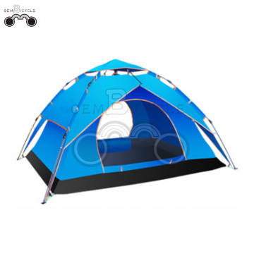 double layer blue camping tent for 3-4 person