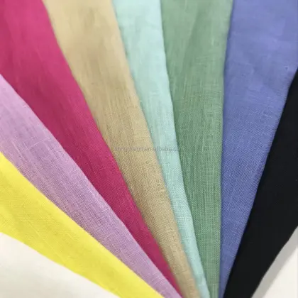 Whole Solid Linen Fabric 100% Natural Fiber for Casual Dress Shirts