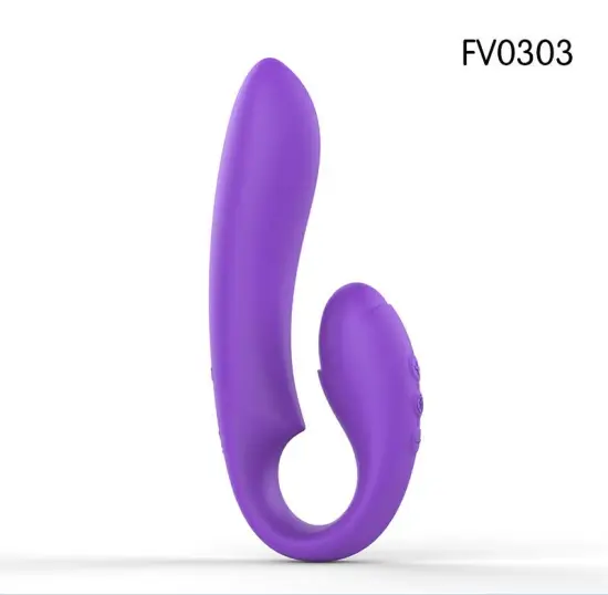 Full silicone two powerful motors adjust speed rechargeable G spot vibrator sex toy for women