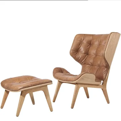 Mammoth Reclining High Back Upholstered Chaise Lounge with Ottoman