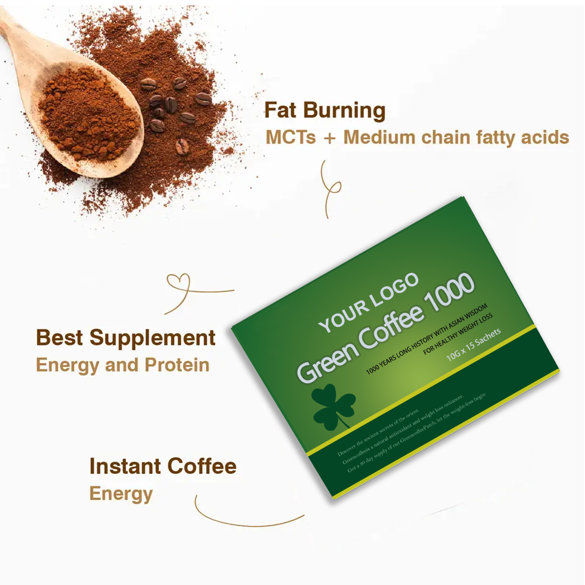 Private Label Natural Ingredient Sugar Free Green Coffee Weight Loss Slimming Green Coffee Powder