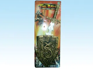 BRONZE-COLOURED SWORD AND SHIELD