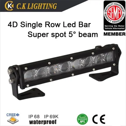 IP68/IP69K waterproof single row 4d light bar with GE breather and philips chips