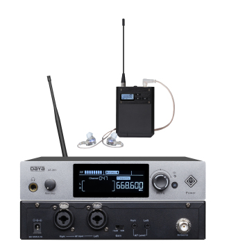 PSM300 Professional Studio Monitor Wireless Microphone System - 2-channel In-ear Monitoring White Headset Metal Band