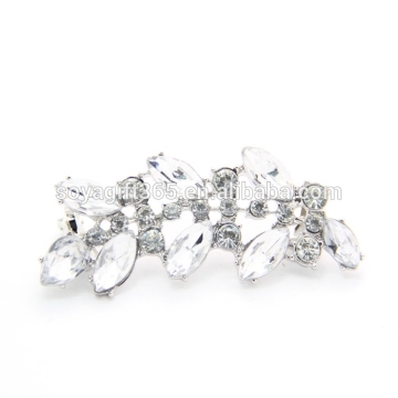 Punk Style Crystal Ear Clip Earrings Rhinestone Leaves Ear Cuff Stud