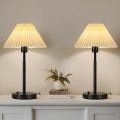 Portable Vintage Farmhouse Nightstand Lamp 2-Pack Black