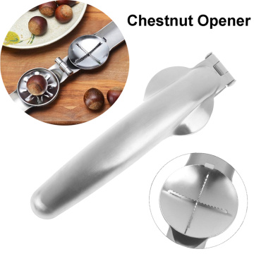 Nut Opener Cutter Gadgets 2 in 1 Quick Chestnut Clip Walnut Pliers Metal Nutcracker Sheller Kitchen Tools Stainless Steel 17.5cm