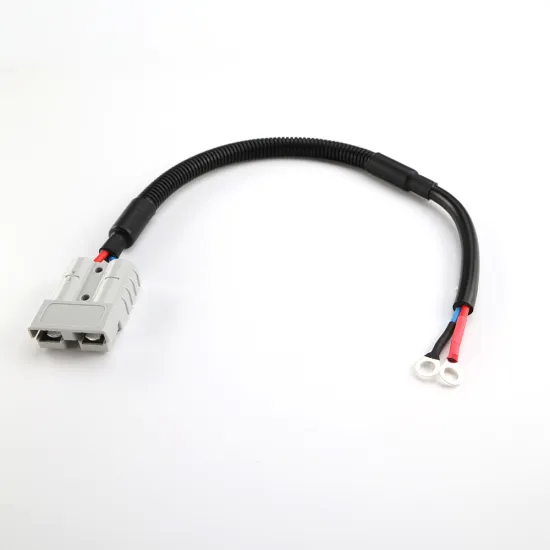2.5mm 9.3OD Copper Anderson Connector to M6-2.5 O Ring Terminal Power Cable Assembly with Corrugated Pipe