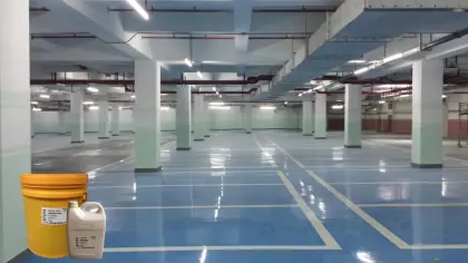 Sky blue epoxy flat coating