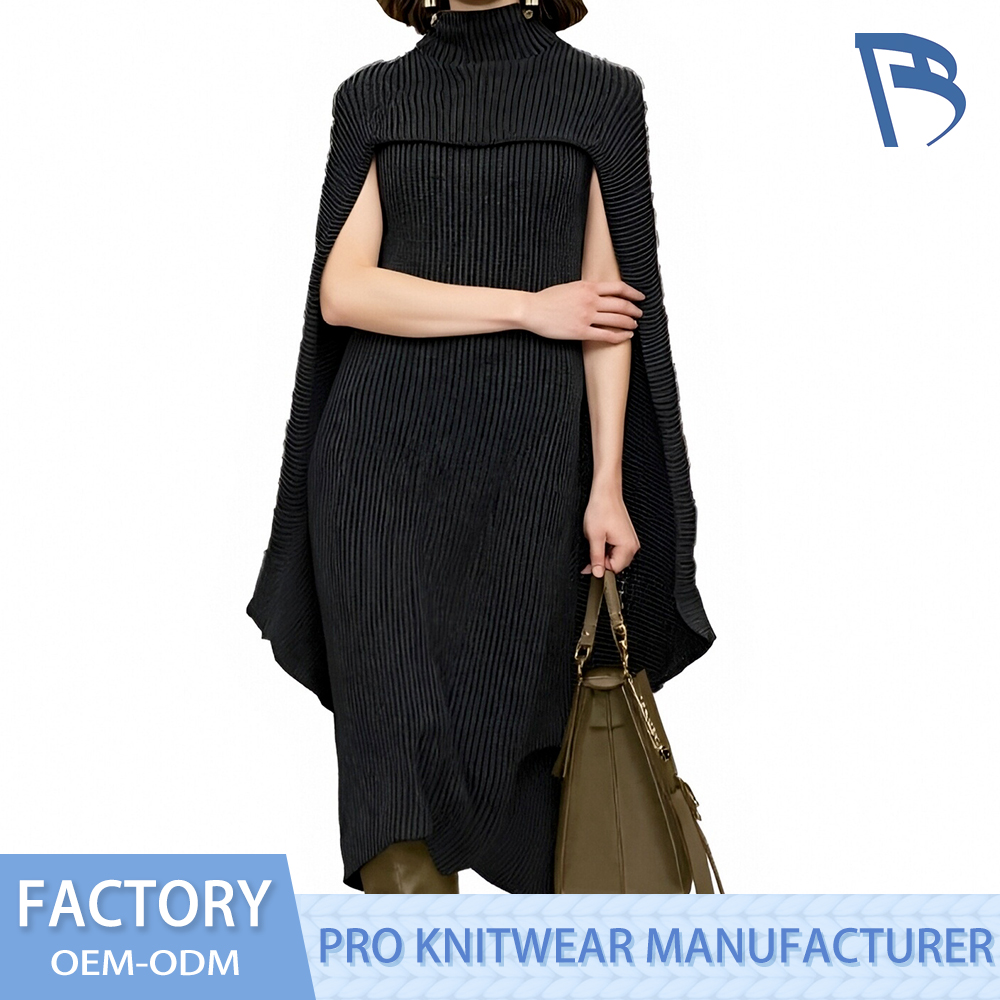 Skirt rajutan wanita hitam moden dengan