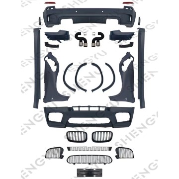 BMW X5 E70 08-10 Car Body Kit - Front Rear Bumper Assembly Grille Side Skirts Upgrade to X5M Model