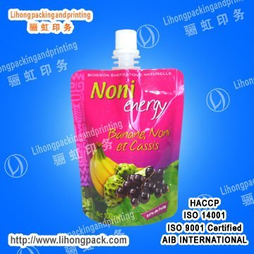 Food Grade Soft Drink Pouch with Spout Packaging