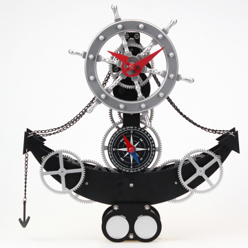 Black Anchor Gear Clock For Decoration