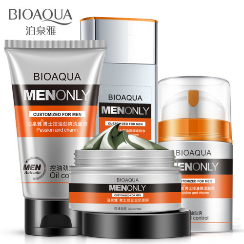 BIOAQUA Men Oil-control Skin Care cream set face care Deep Hydrating Moisturizing Whitening Anti Wrinkle Anti-Aging Cream 4PCS