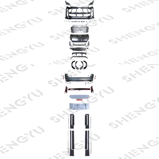 Hiace 2018+ Car Body Kit: Front and Rear Bumper with Auto Lamps, Hood, Side Skirts, Grille Eyebrows