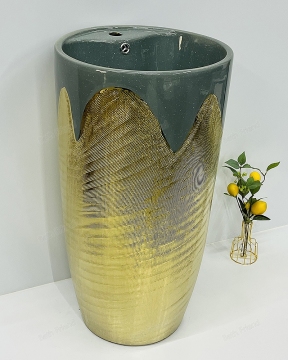 High Class Floor Standing Hand Wash Basin: New Art Design Ceramic Pedestal Basin