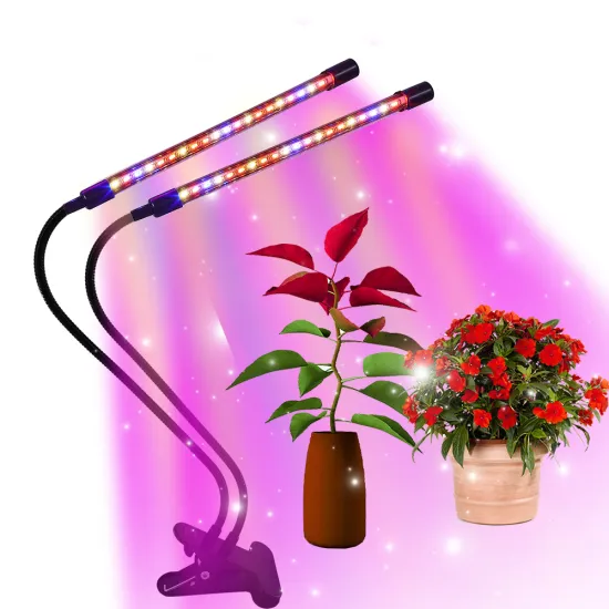 360 Degree Dual Head Clip LED Table Grow Light: Flexible Gooseneck Plant Lamp