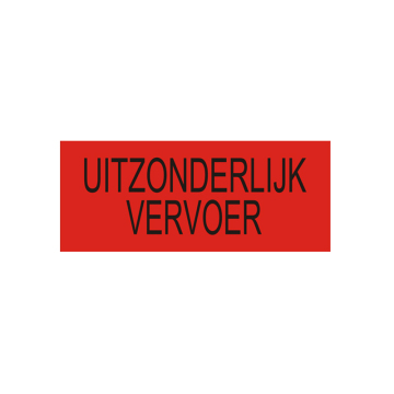 "UITZONDERLIJK VERVOER" sign