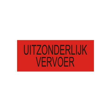 "UITZONDERLIJK VERVOER" sign