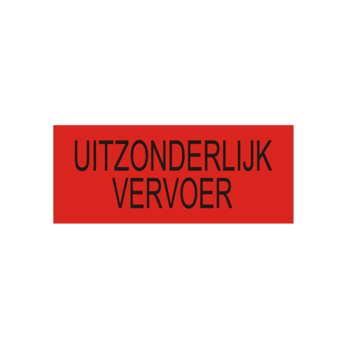 "UITZONDERLIJK VERVOER" sign