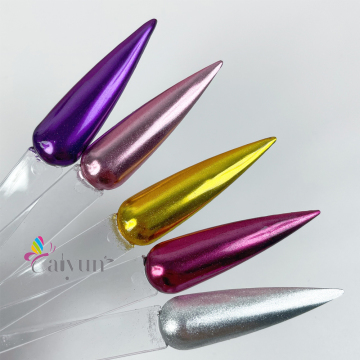 Metallic Glitter Nail Powder - 12 Color Chrome Finish