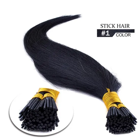 7A Brazilian Virgin Hair Prebonded Extension Wholesale Straight Natural Black 1G/Strand 100G Keratin Fusion I Tip Hair Extension