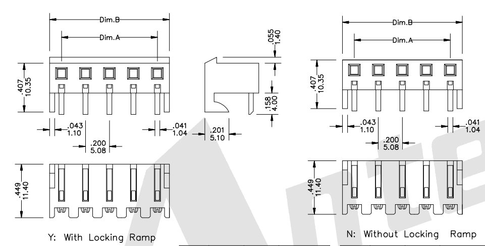 AW5084R-xP-X 5.08 MM 90°Wafer Connector Series